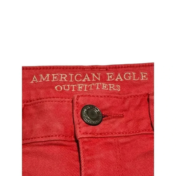 American Eagle Outfitters Size 8 Pink‎ High Waist Stretch Cut Off Shorts - Picture 3 of 5